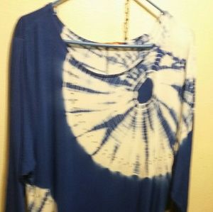 2x shark bite top with tye dye design